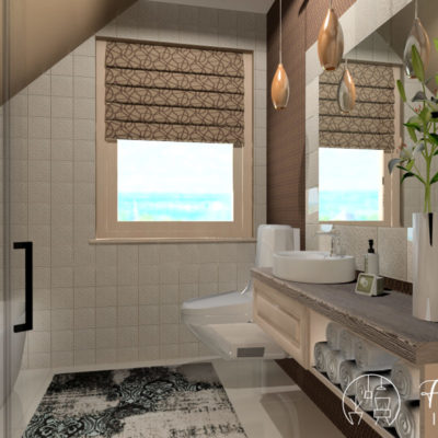 Holló Annamária lakberendező referencia - fürdőszoba 3D - Jól kihasznált tetőtér