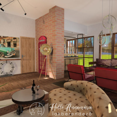 Holló Annamária lakberendező referencia - Loft stílusú férfi lakás